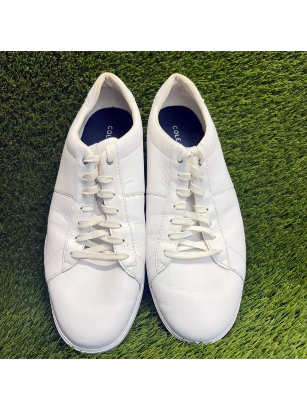 Cole Haan Grand Reagan Mens Size 13 White Casual Classic Leather Oxford Shoes